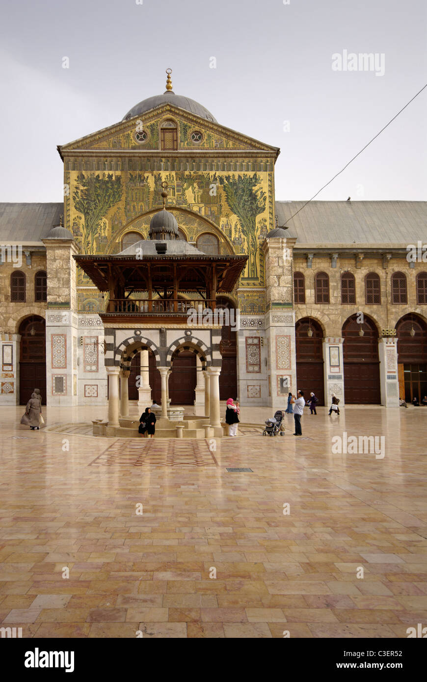 Courtyard, Great Umayyad Mosque, Damascus, Syria Stock Photo