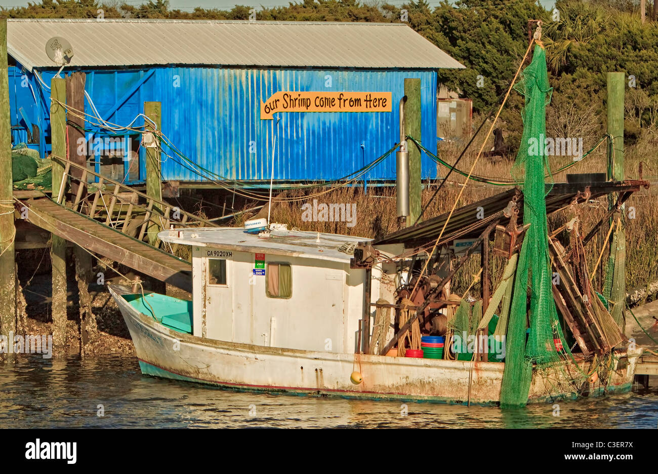Shrimp Boat at Tybee Island, Stock