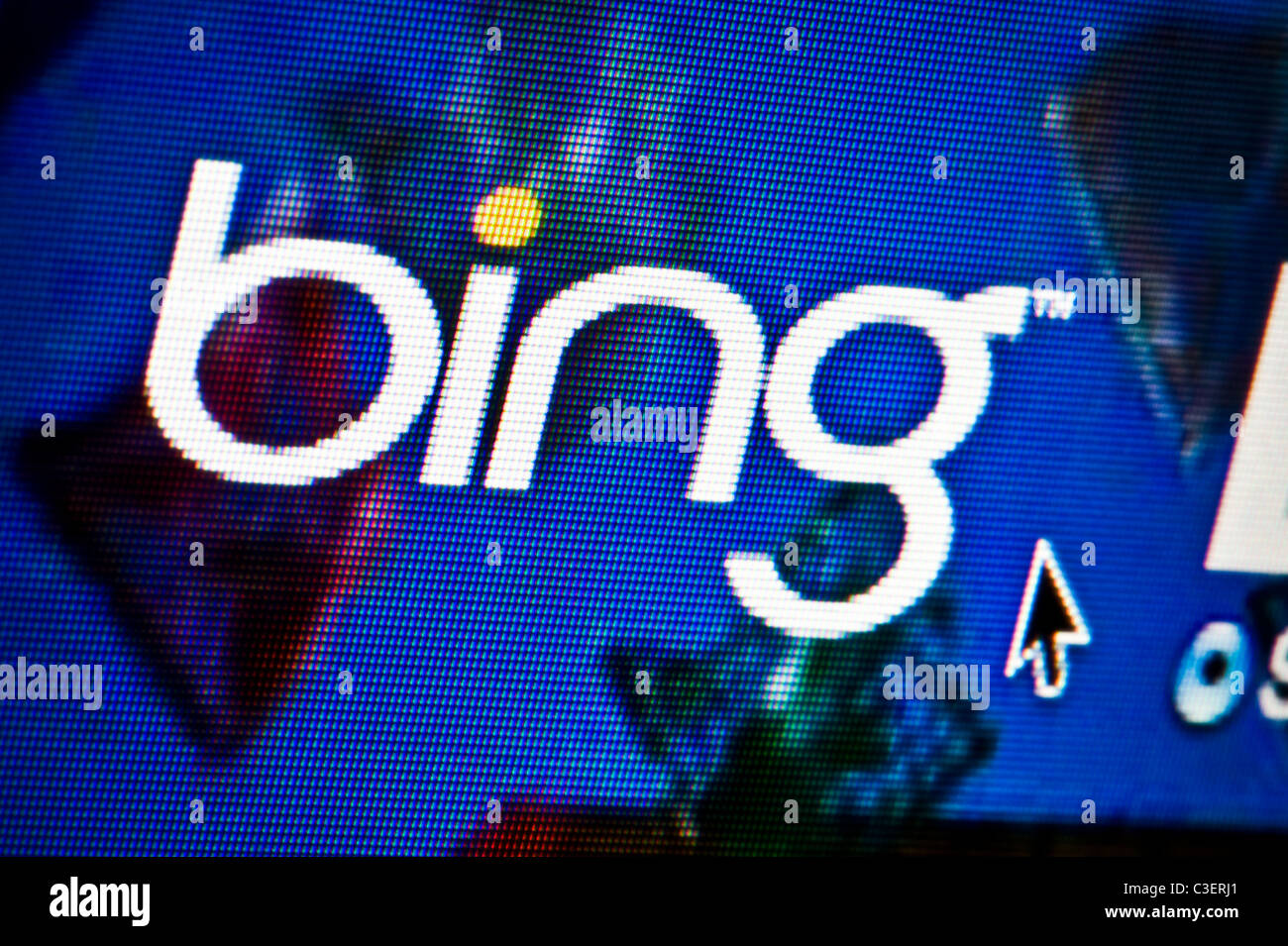 Close up of the Bing logo as seen on its website. (Editorial use only: print, TV, e-book and editorial website). Stock Photo