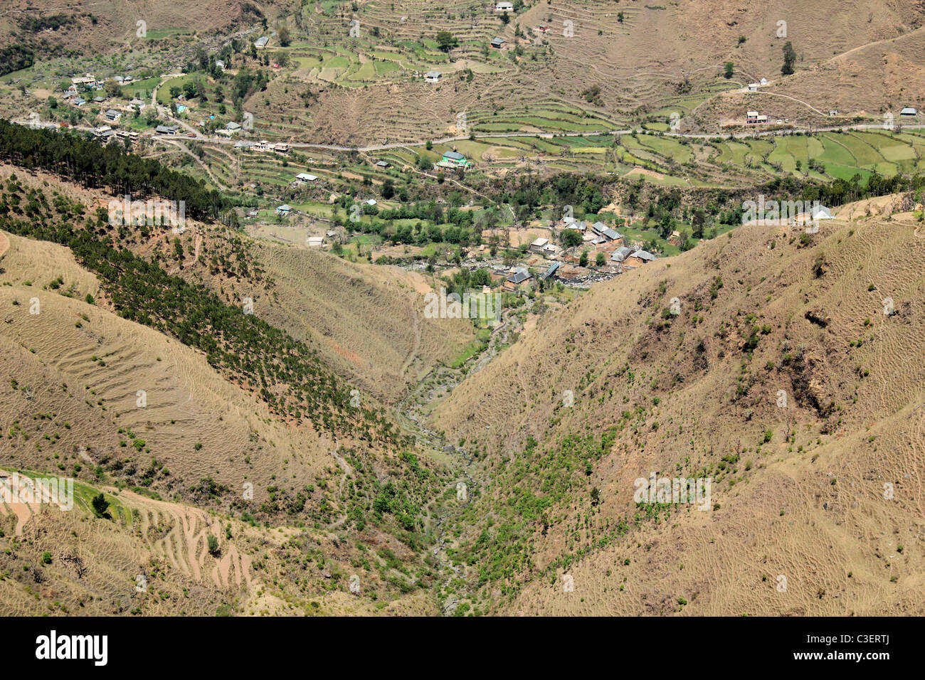 Hilly terrain of Himachal Pradesh,India Stock Photo