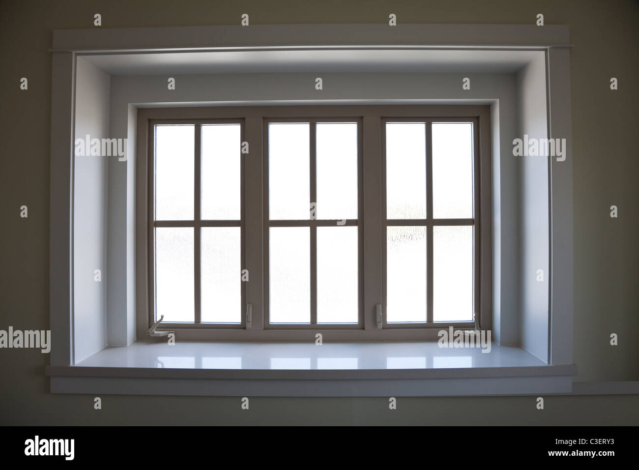 Indoor Window Frame for background Stock Photo
