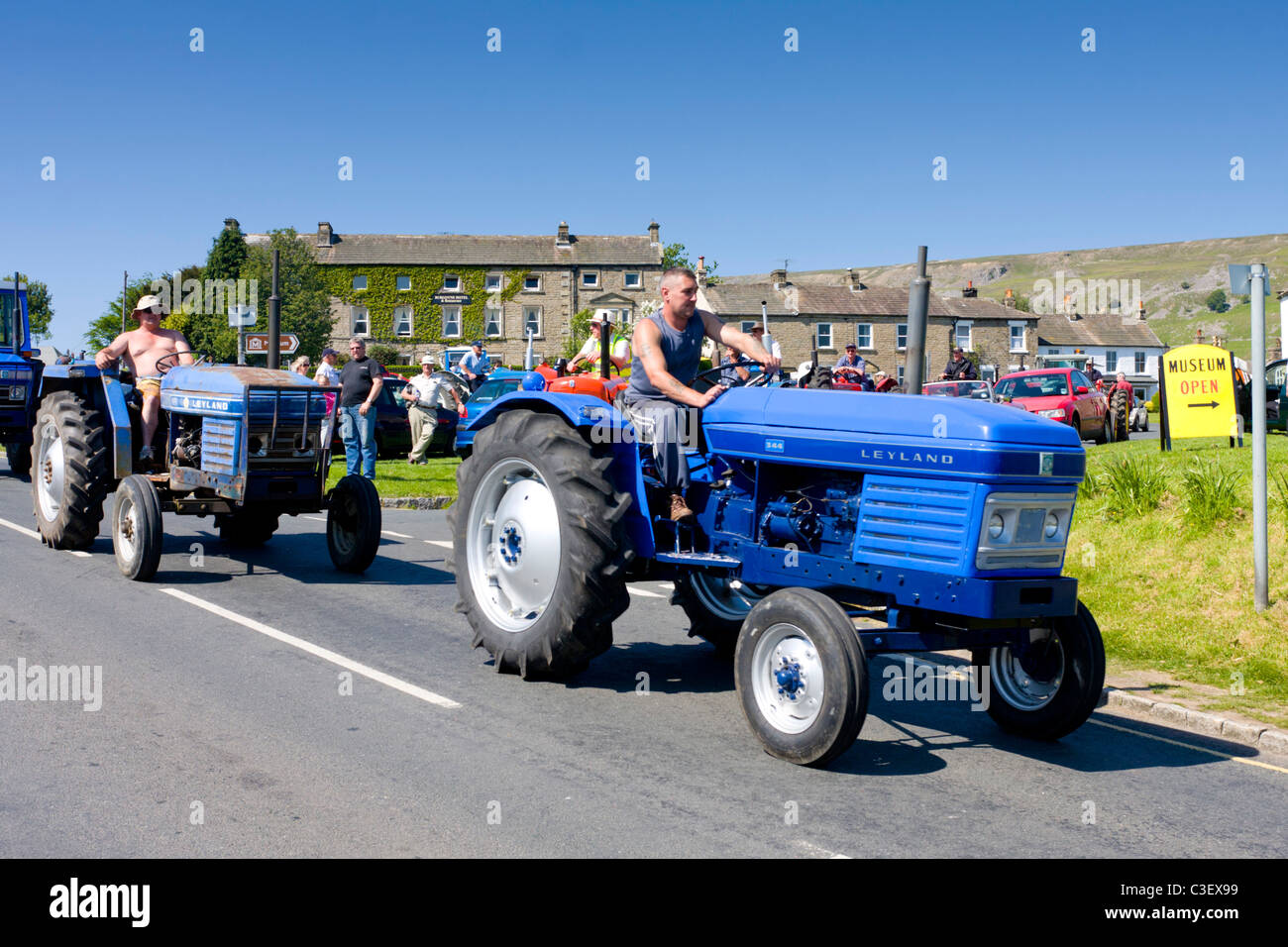 Layland 334 Vintage Tractor in Reeth Yorkshire Dales UK Stock Photo