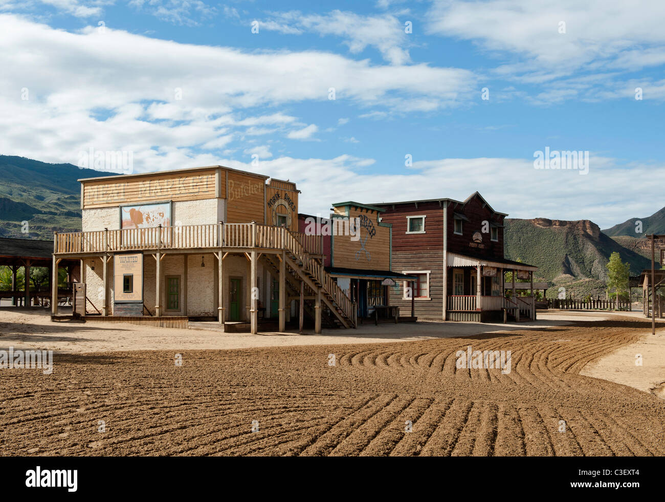 Western Town Movie set at Mini Hollywood, Almeria, Andalusia, Spain Stock Photo