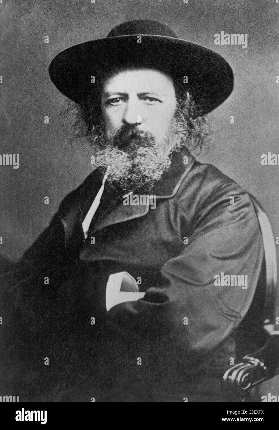 Vintage portrait photo of poet Alfred Lord Tennyson (1809 - 1892). Stock Photo