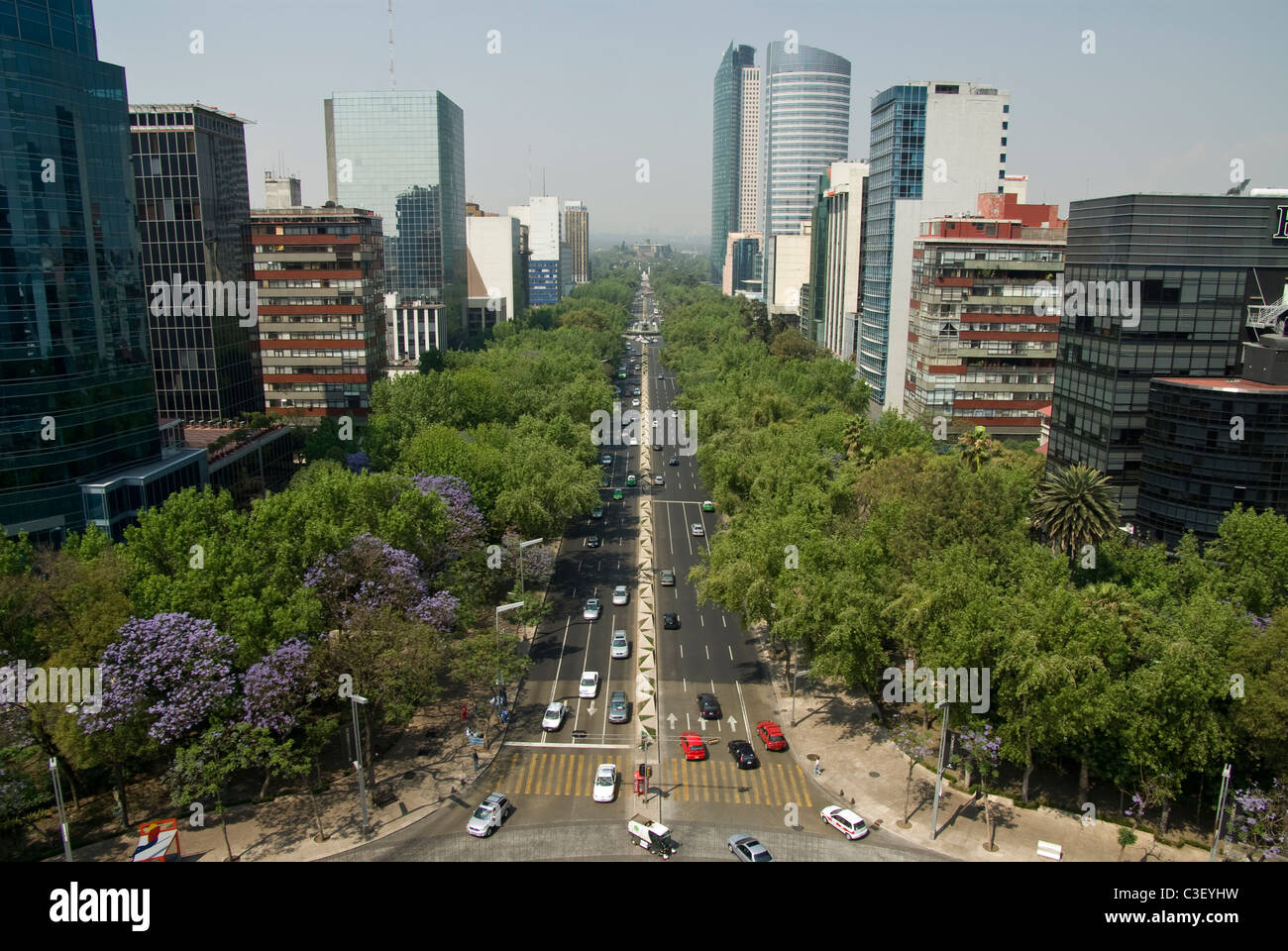 Mexico.Mexico city. Paseo de La Reforma.Contemporary architecture. Stock Photo
