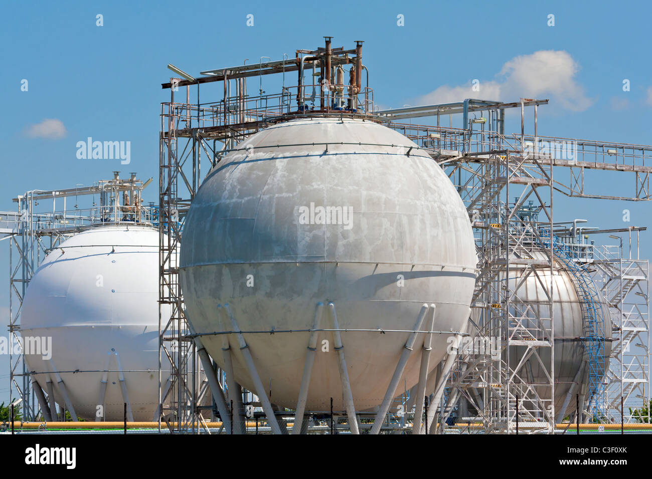 refinery storage tanks Stock Photo