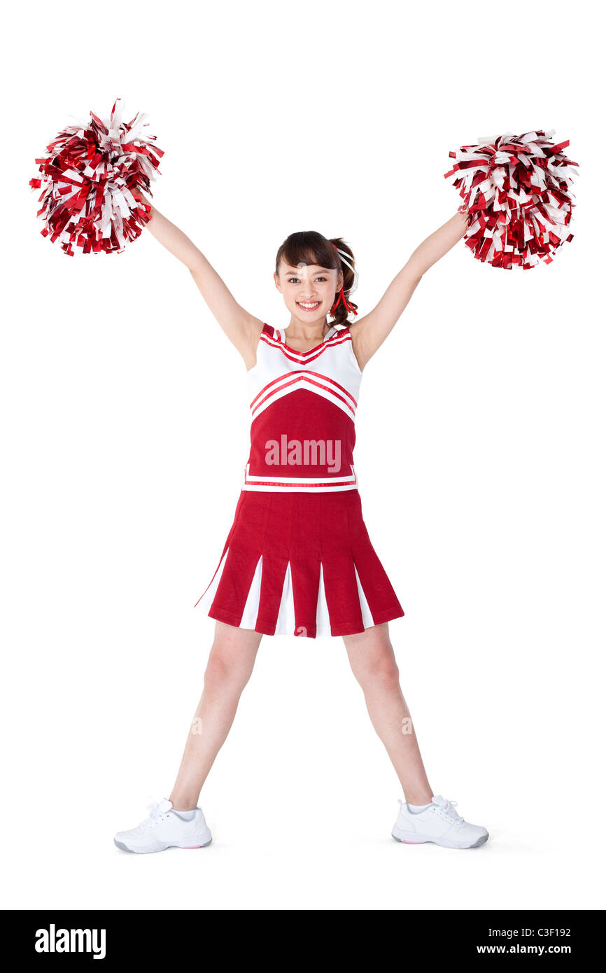 Portrait of a cheerleader in red Stock Photo Alamy