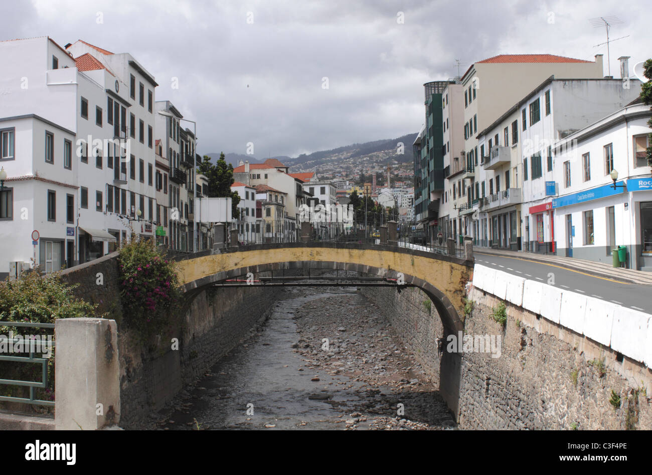 Canal of the Riba de Santa Luzia Funchal Stock Photo