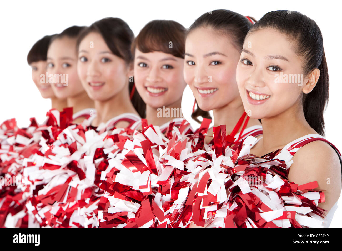 Cheerleaders in a line Stock Photo - Alamy