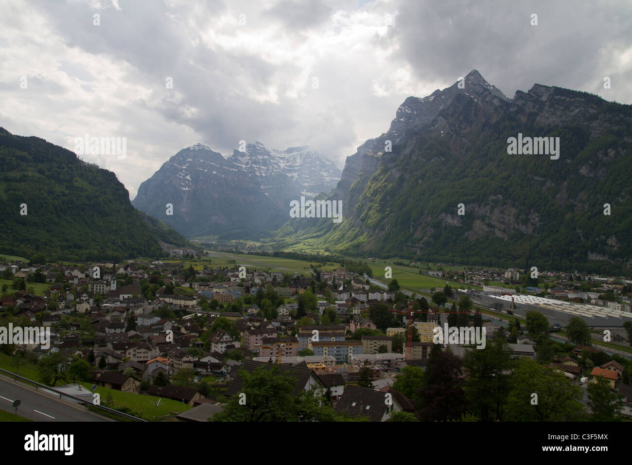 The valley of Glarus Stock Photo