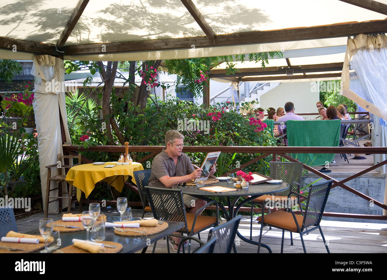 Harmony Hall restaurant in Antigua Stock Photo