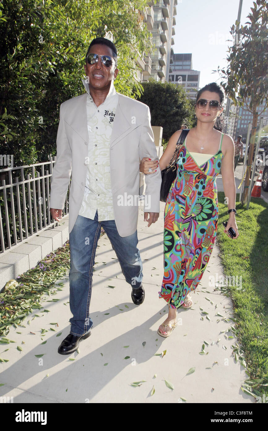 Jermaine Jackson and Halima Rashid visit a luxury condo open house at The  Carlyle in Westwood. Los angeles, California Stock Photo - Alamy