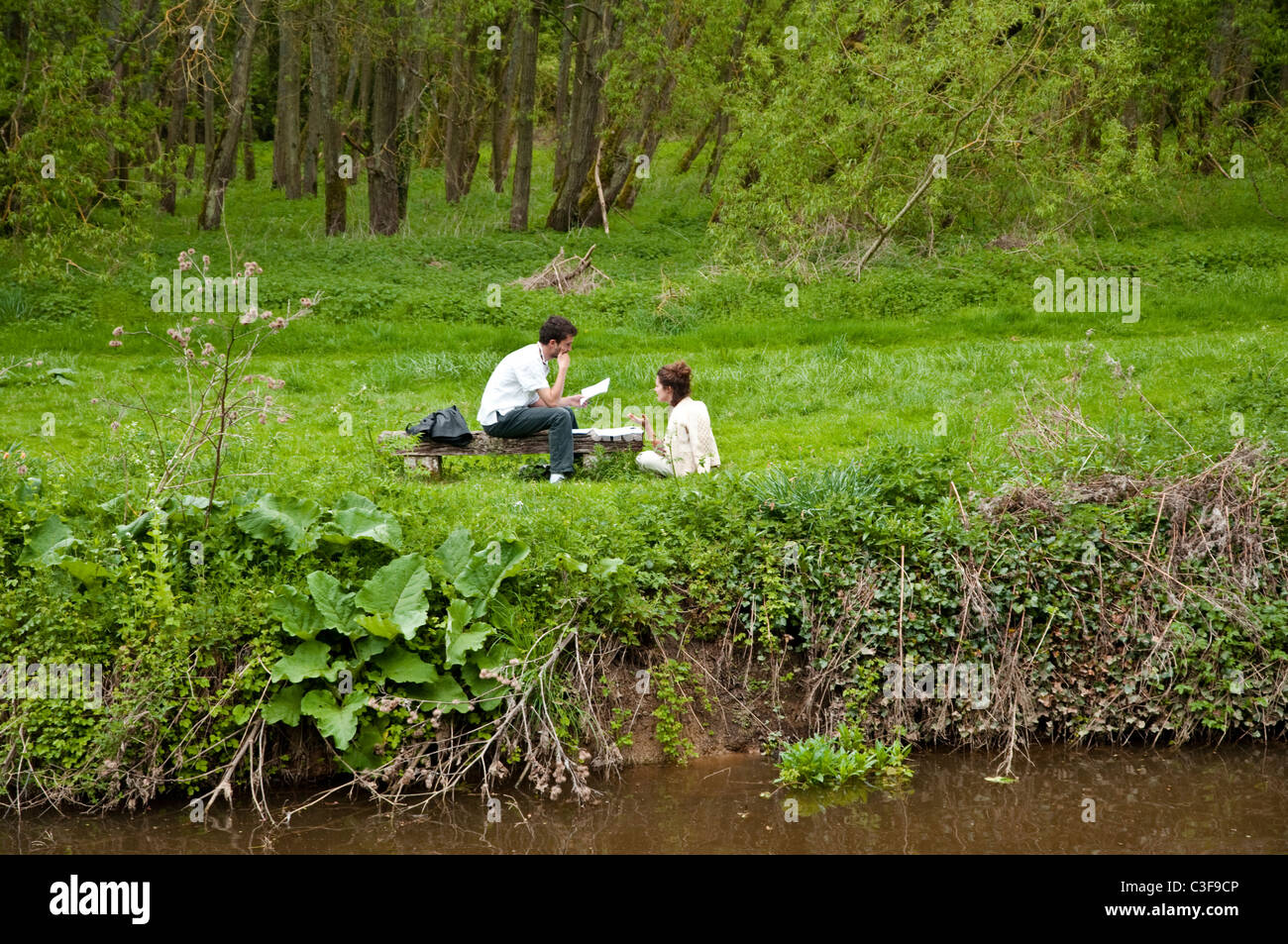 Young man and girl - students, at an Oxford University College ...