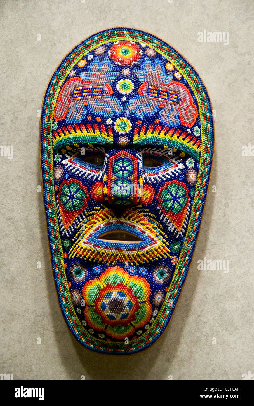 Mexico.Mexico city.National Museum of Anthropology. Huichol art. Stock Photo