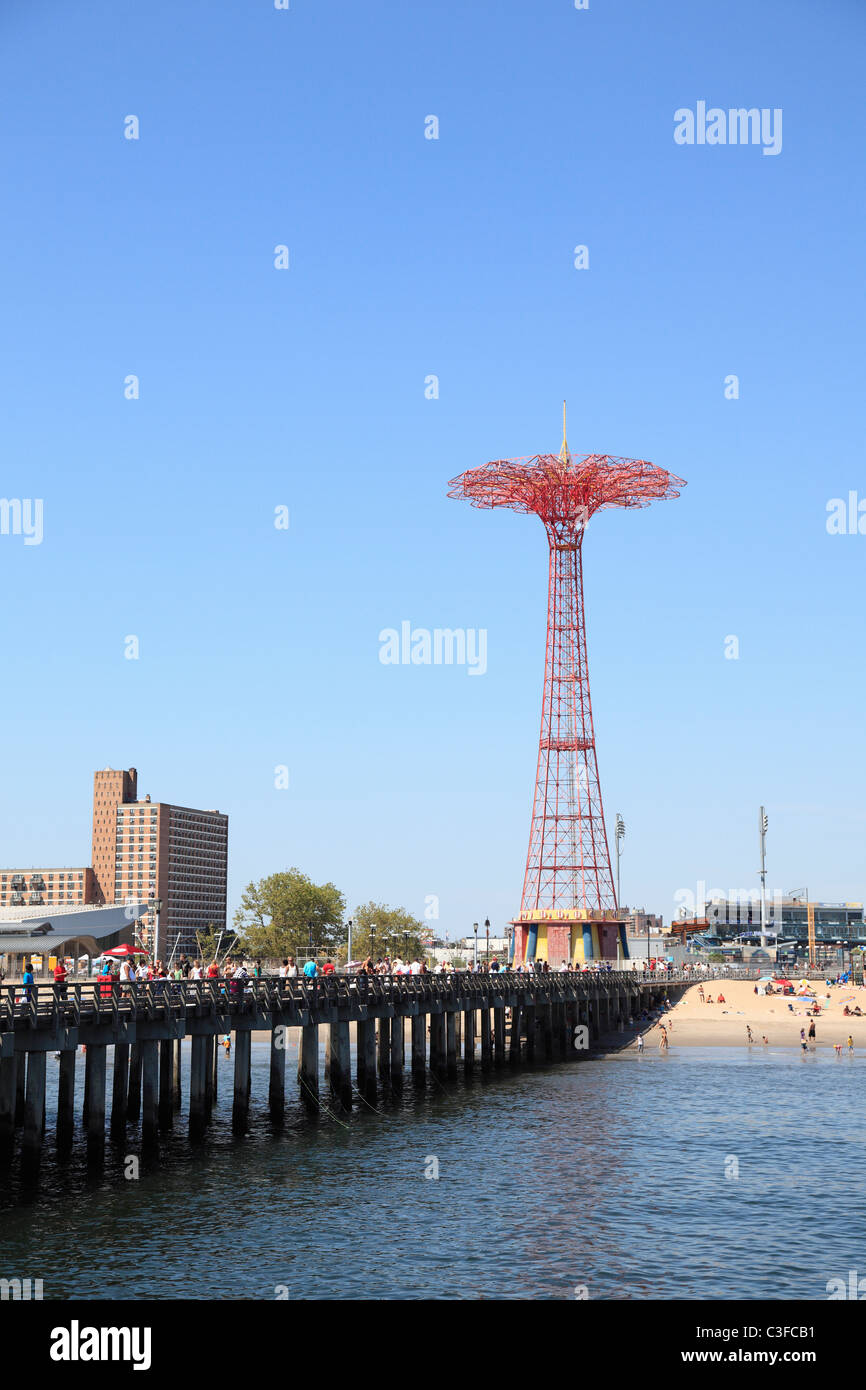 Old Parachute Jump ride, pier, Coney Island, Brooklyn, New York City ...
