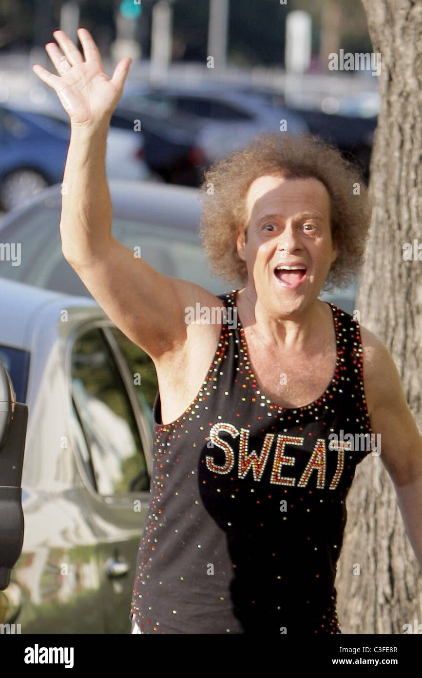 Richard Simmons American fitness personality arrives at an aerobic studio in Beverly Hills where he teaches a workout class Los Stock Photo Alamy