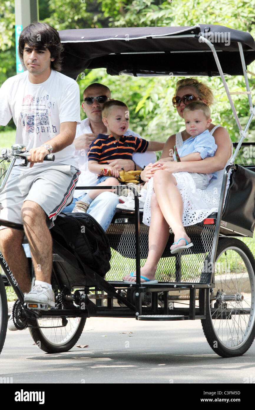 Britney Spears seen riding a pedi-cab through Central Park with her