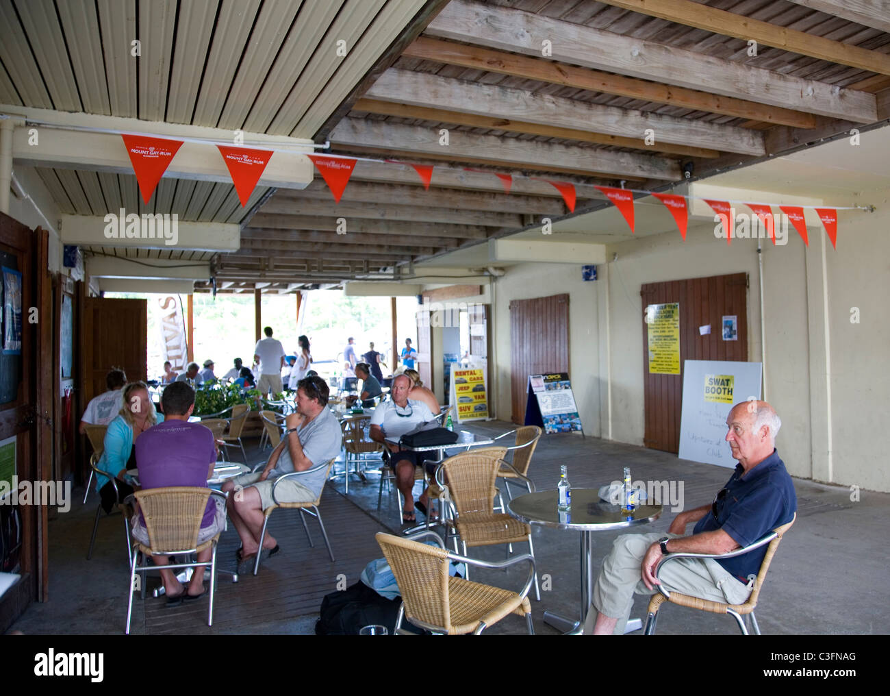Bar Café at Marina in Falmouth Harbour in Antigua Stock Photo Alamy