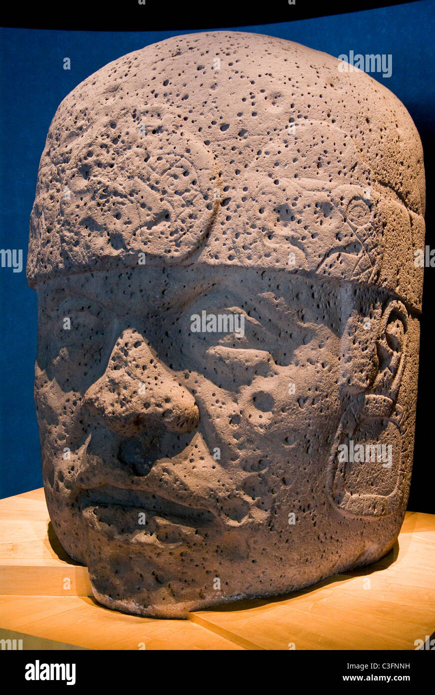 Mexico.Mexico city.National Museum of Anthropology.Olmec culture.Giant stone head. Stock Photo