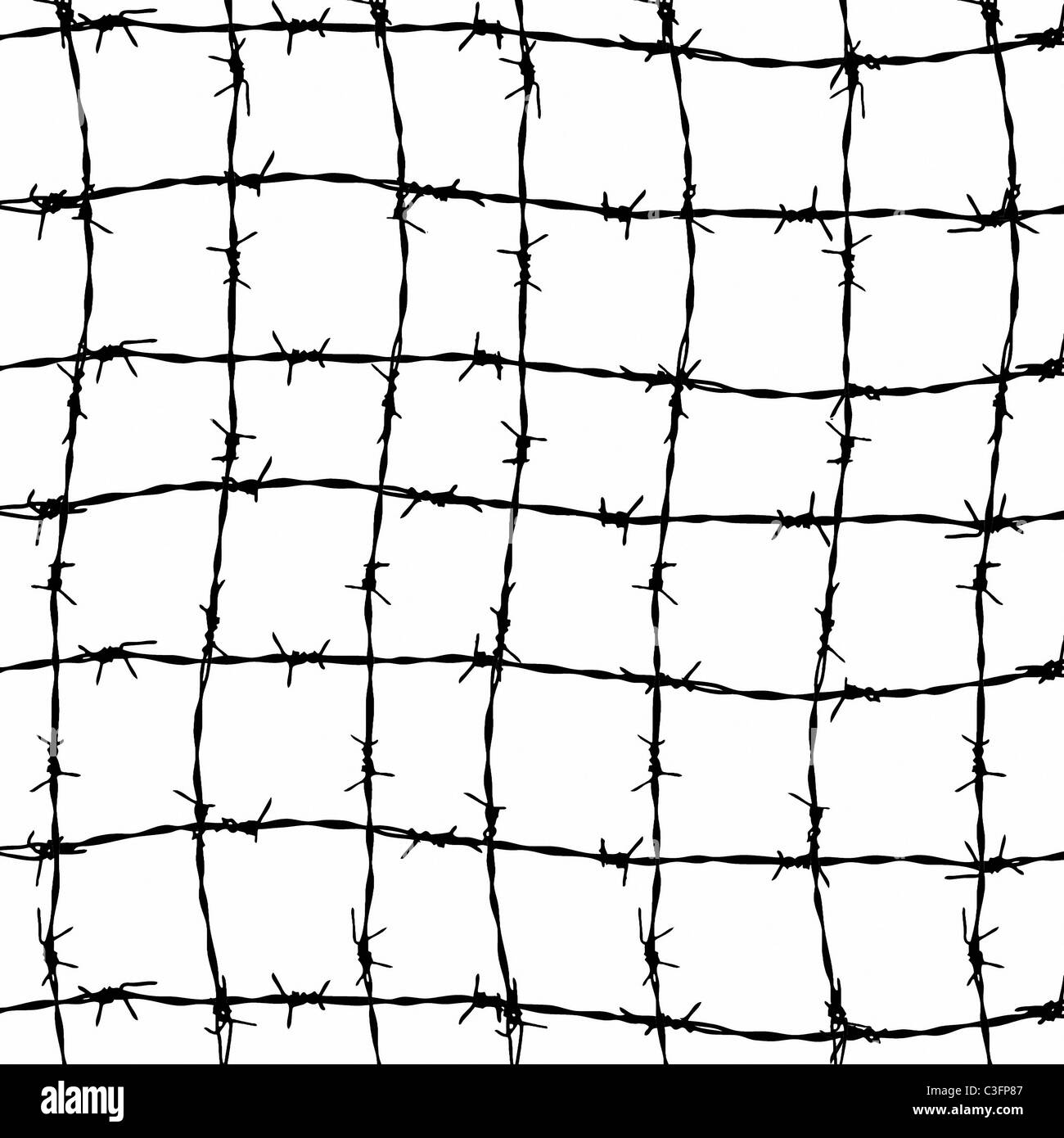 fence from barbed wires isolated on white background Stock Photo - Alamy