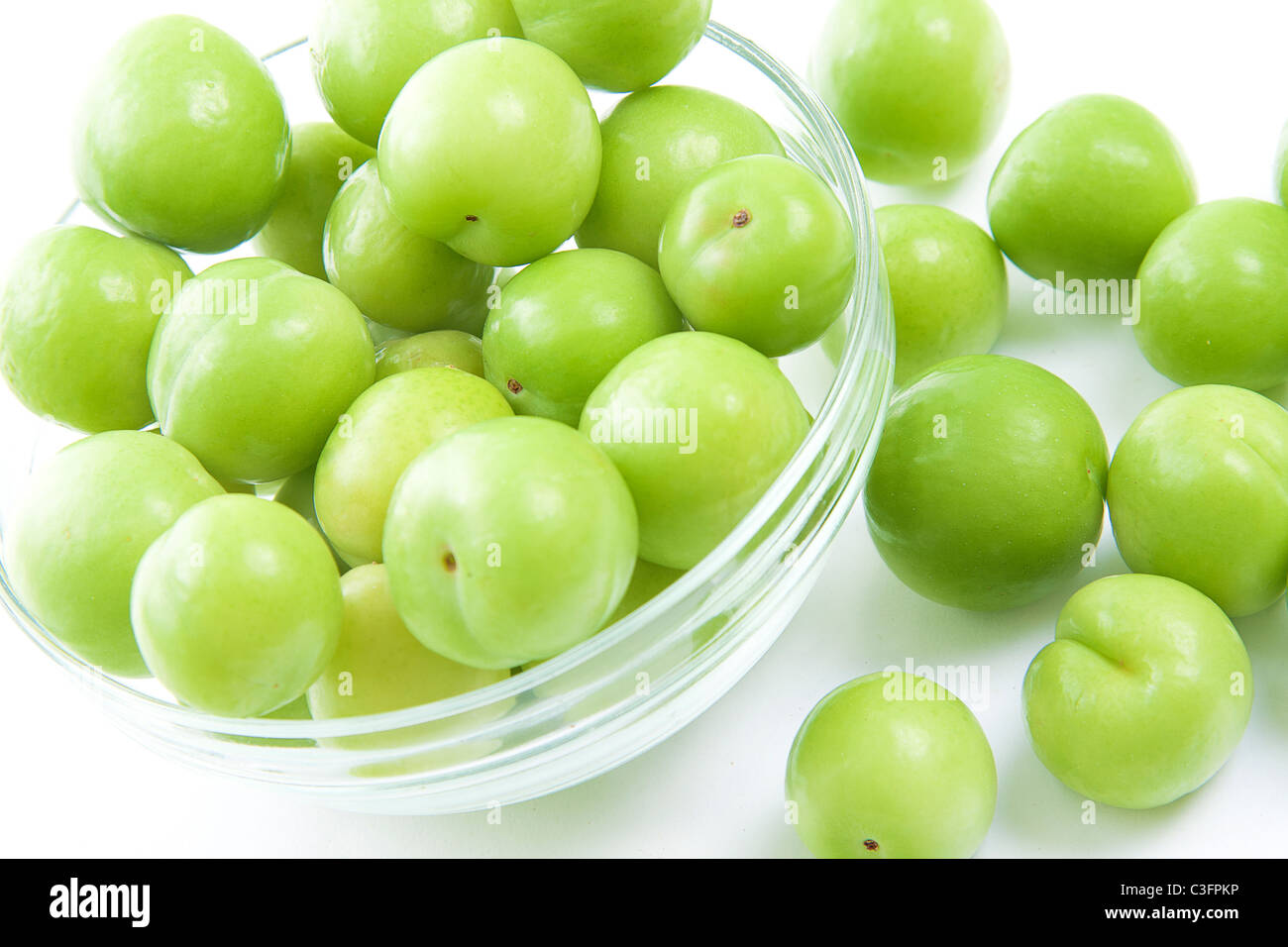 Green sour plums Stock Photo - Alamy