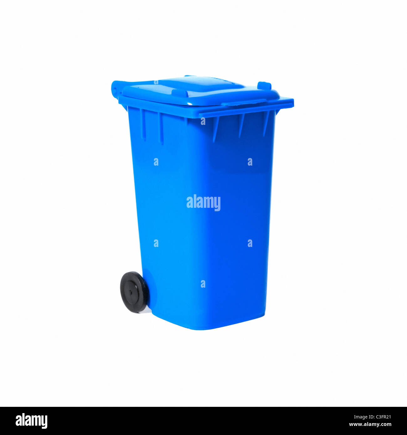 blue empty recycling bin Stock Photo Alamy