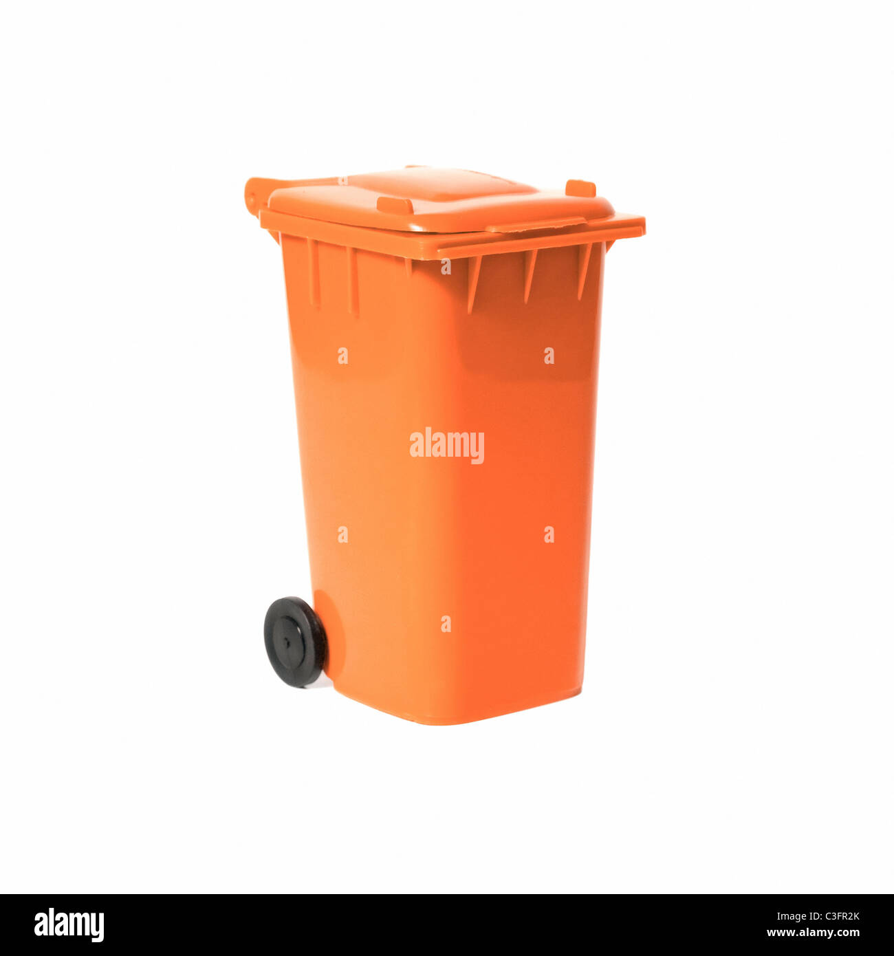 empty orange recycling bin Stock Photo Alamy