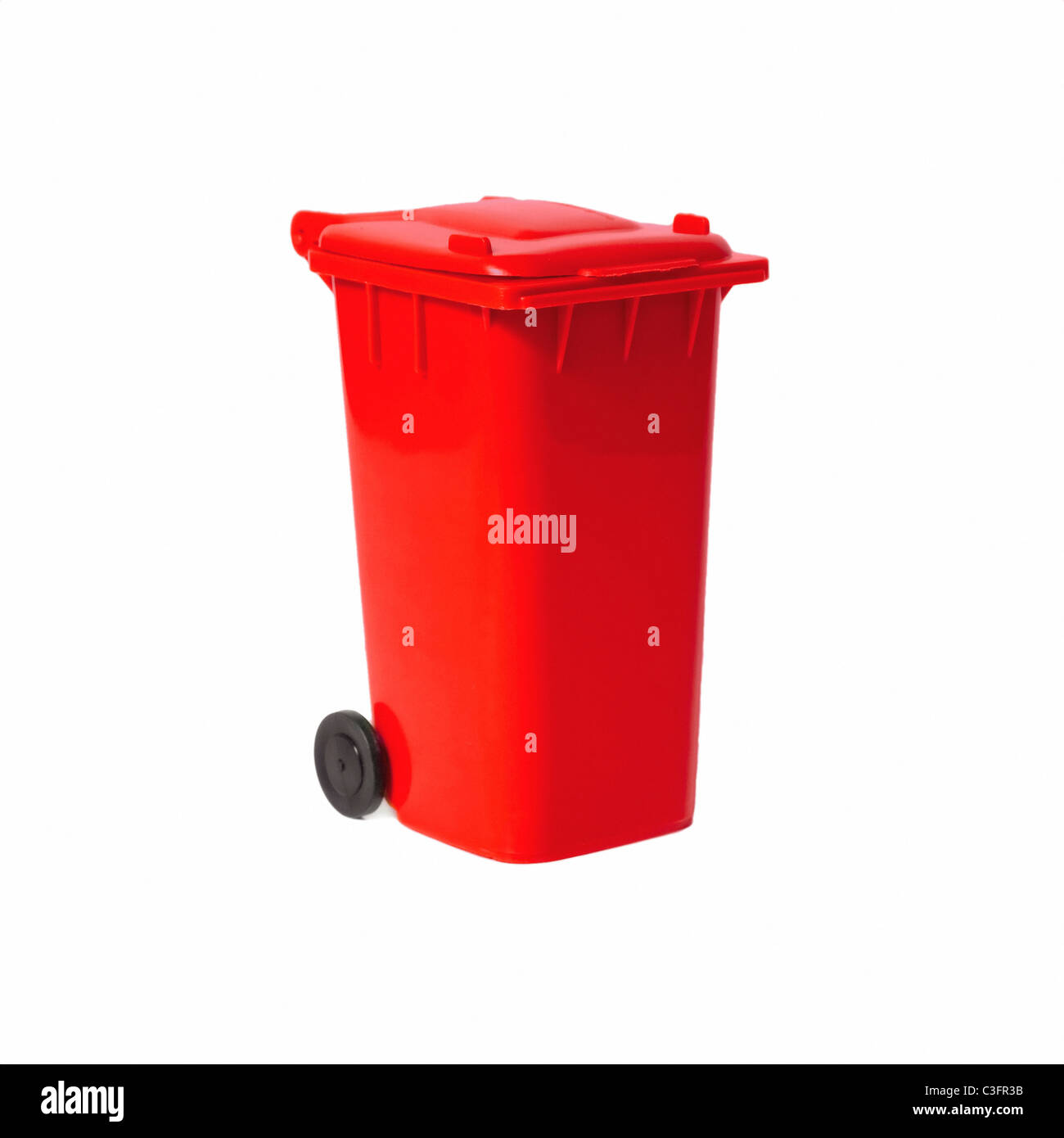 empty red recycling bin Stock Photo