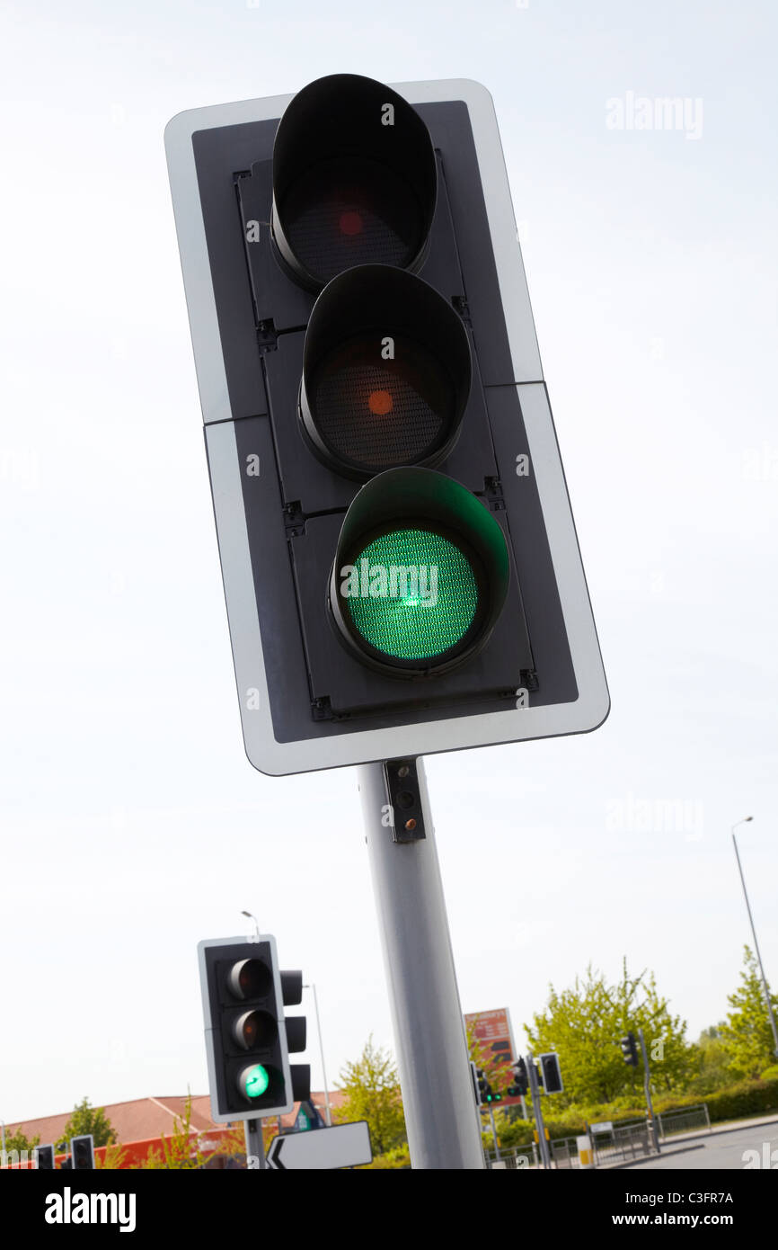 Traffic Light Showing Green In UK Traffic Light Shot From Below Traffic Light Showing Green In UK Traffic Light Shot From Below