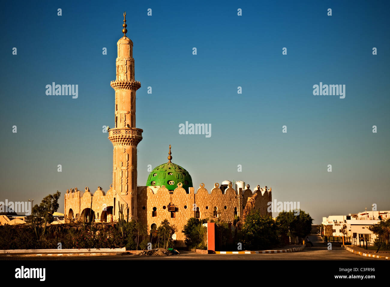 mosque in sunset light, Hurghada, Egypt Stock Photo