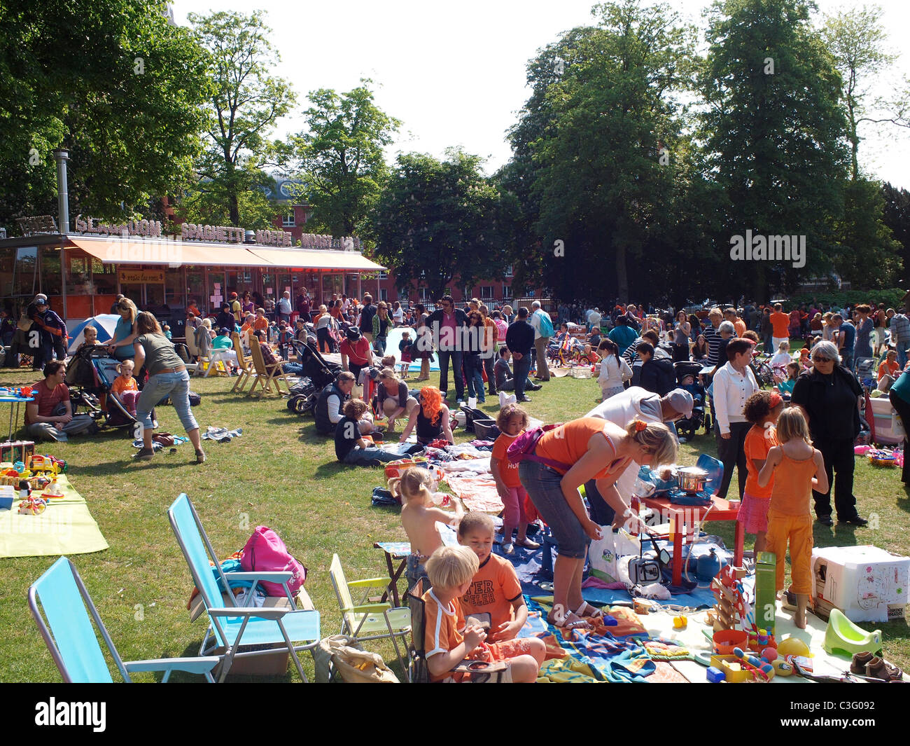 The traditional april 30th queen's day flea market attracts a huge