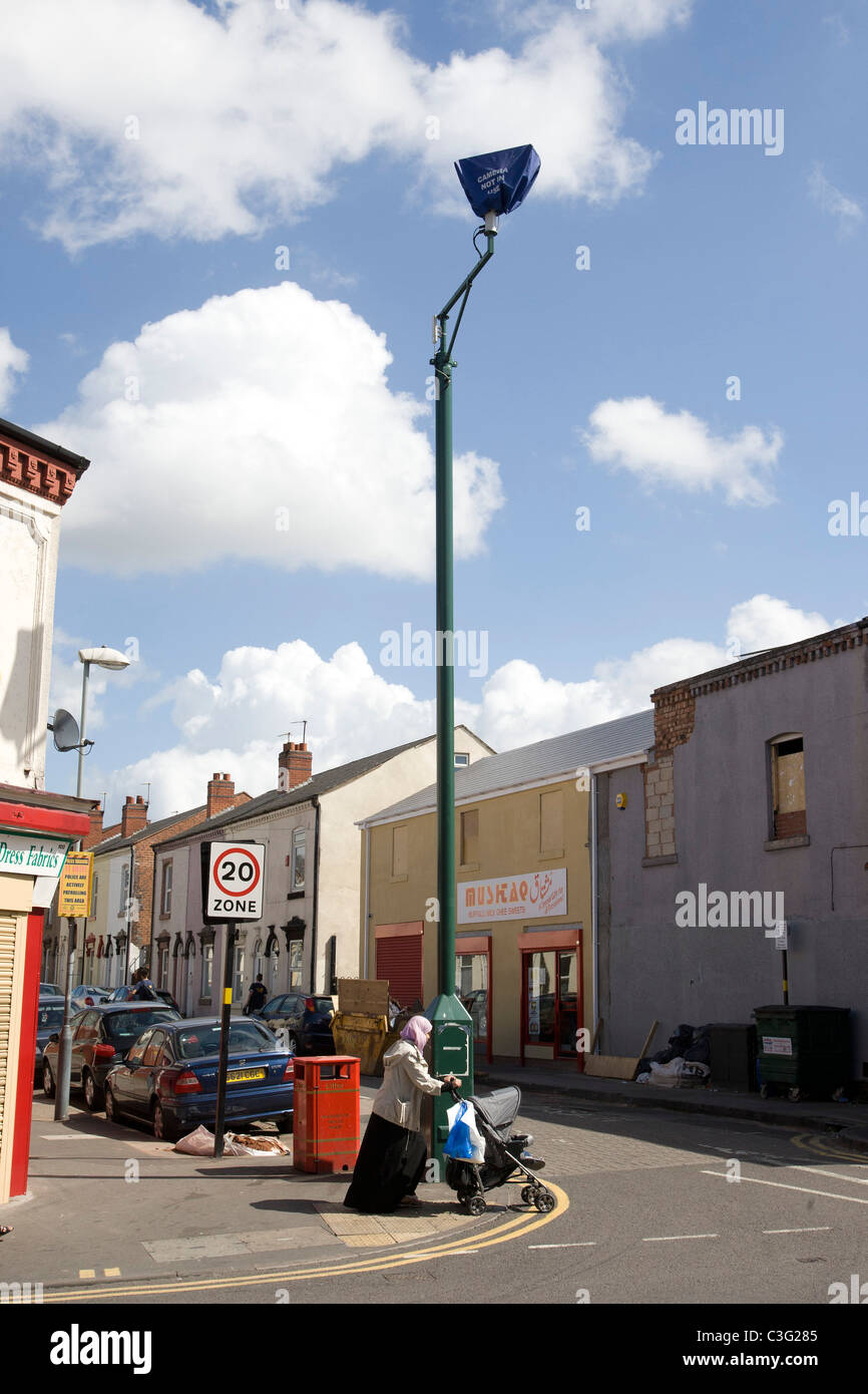 Covered CCTV camera pictured in Alum Rock, Birmingham. Over 200 CCTV