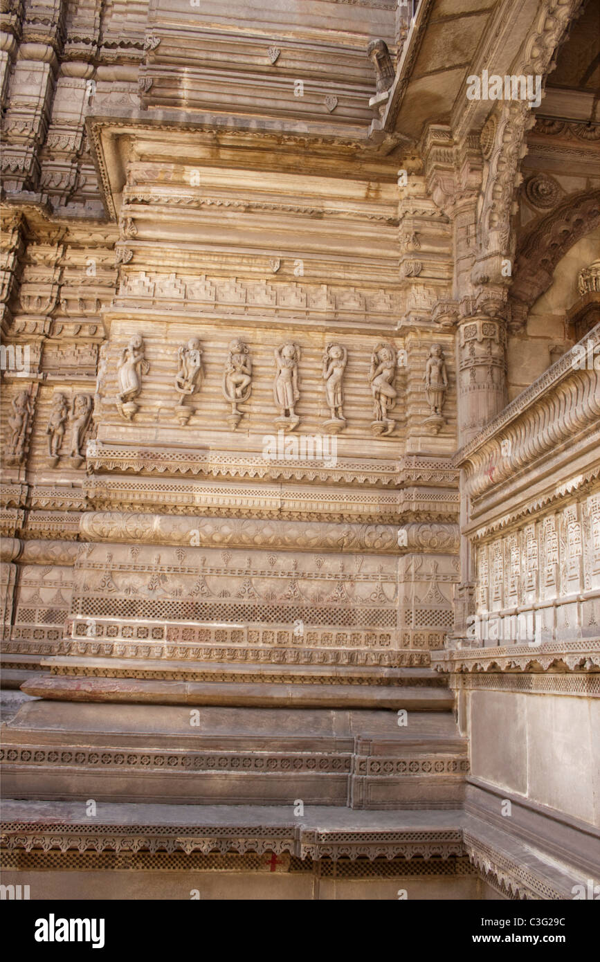 Details of carving in a temple, Swaminarayan Akshardham Temple, Ahmedabad, Gujarat, India Stock Photo
