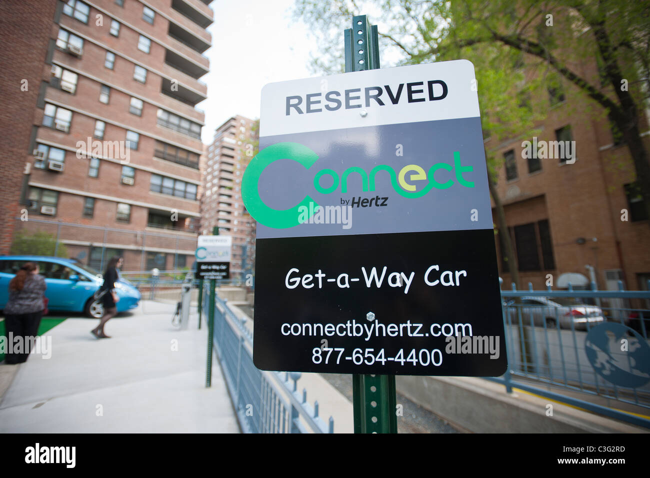 A Connect by Hertz, Coulomb Technologies ChargePoint station in the