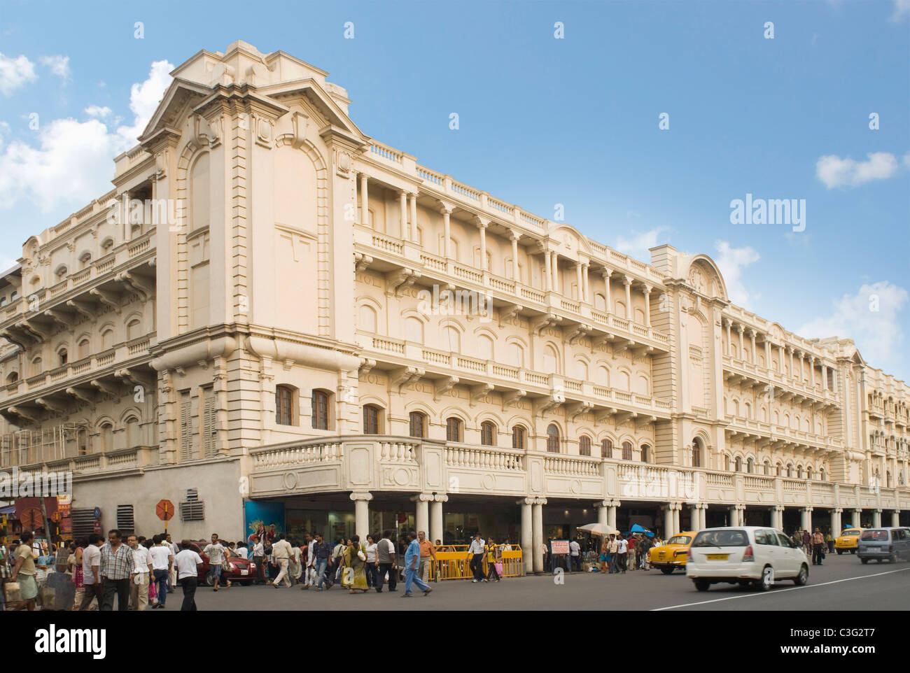 Building in a city, Metropolitan Building, Esplanade, Kolkata, West Bengal, India Stock Photo