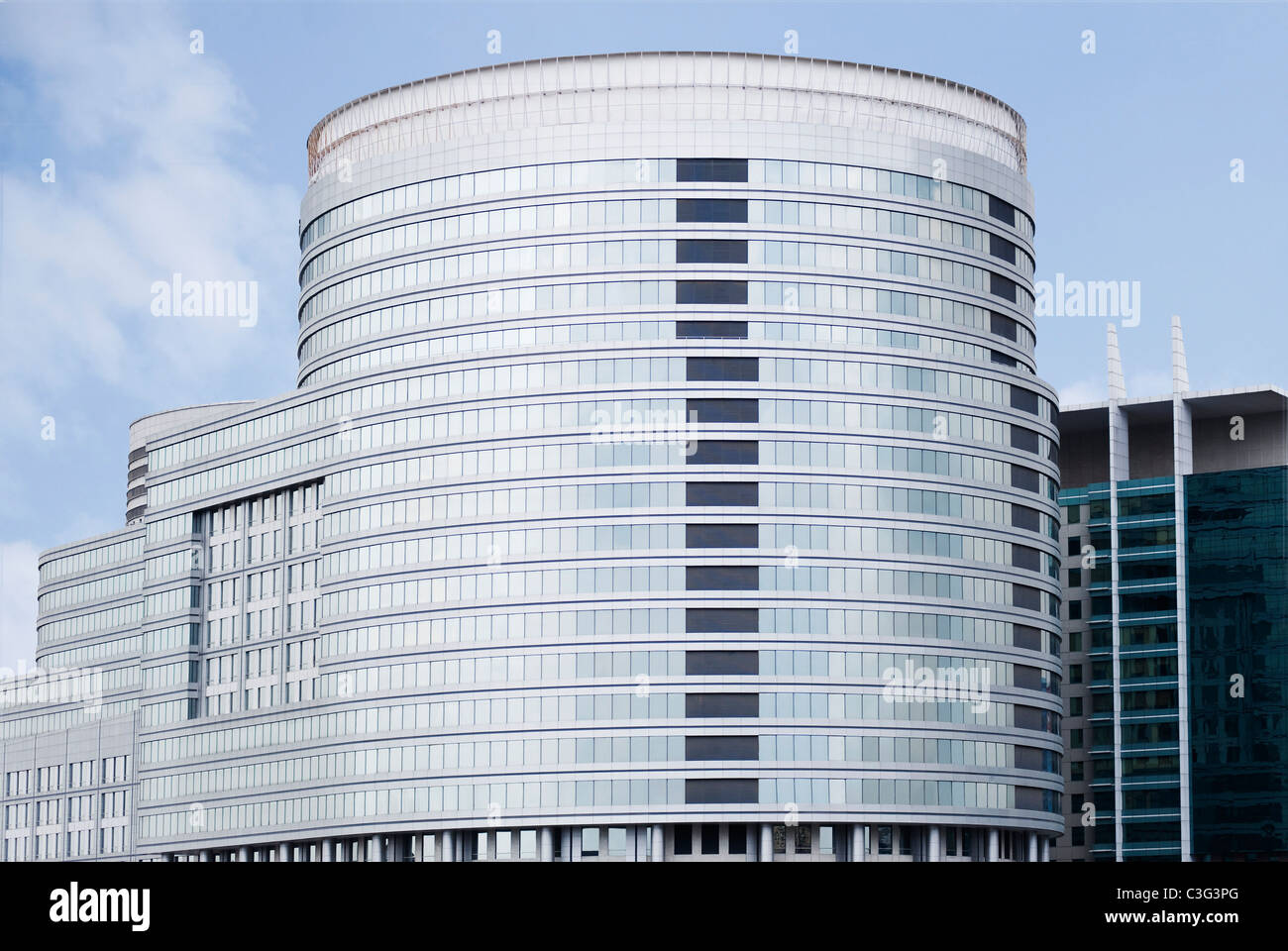Low angle view of an office building, Gurgaon, Haryana, India Stock Photo