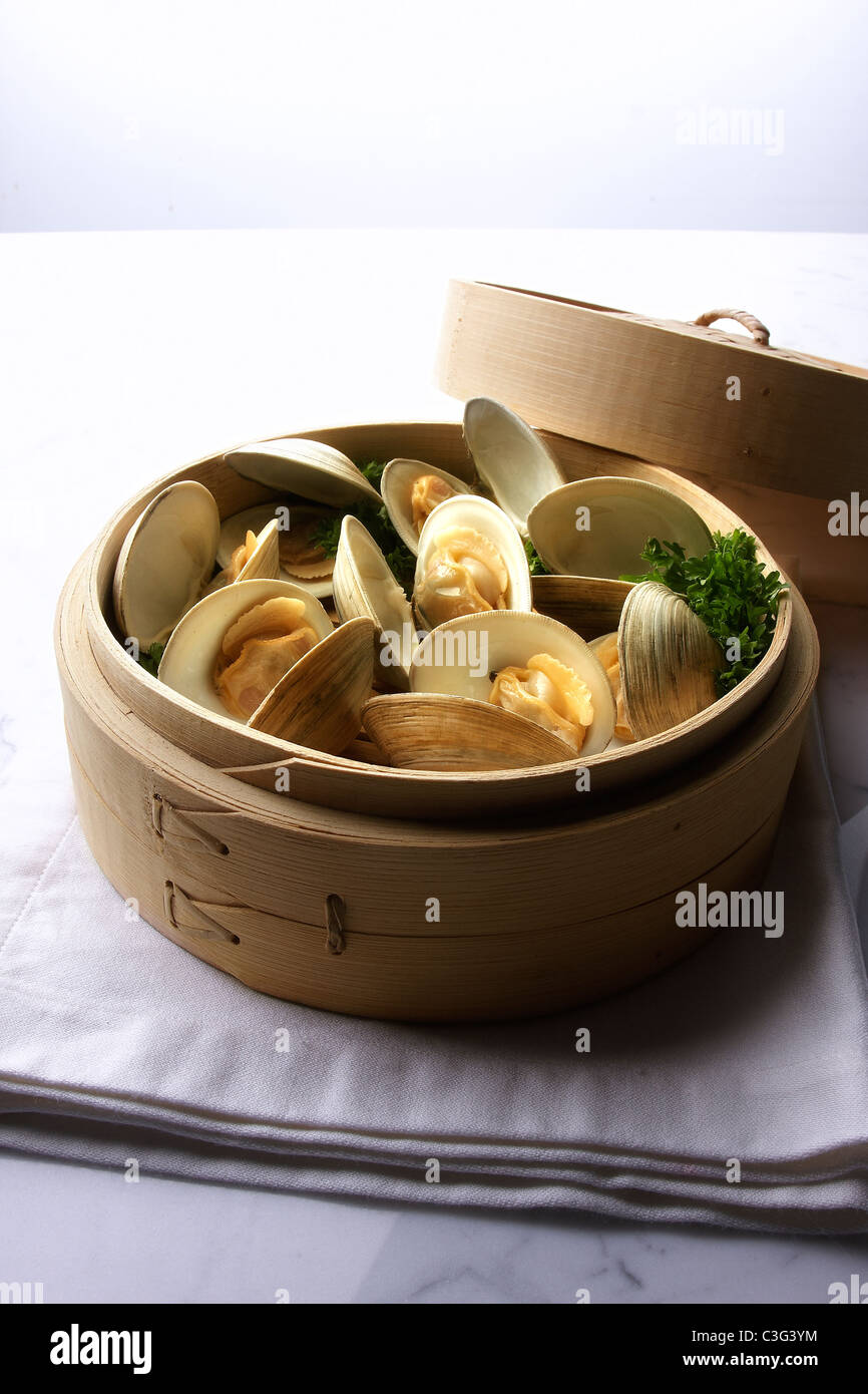 Steamed Clams Stock Photo
