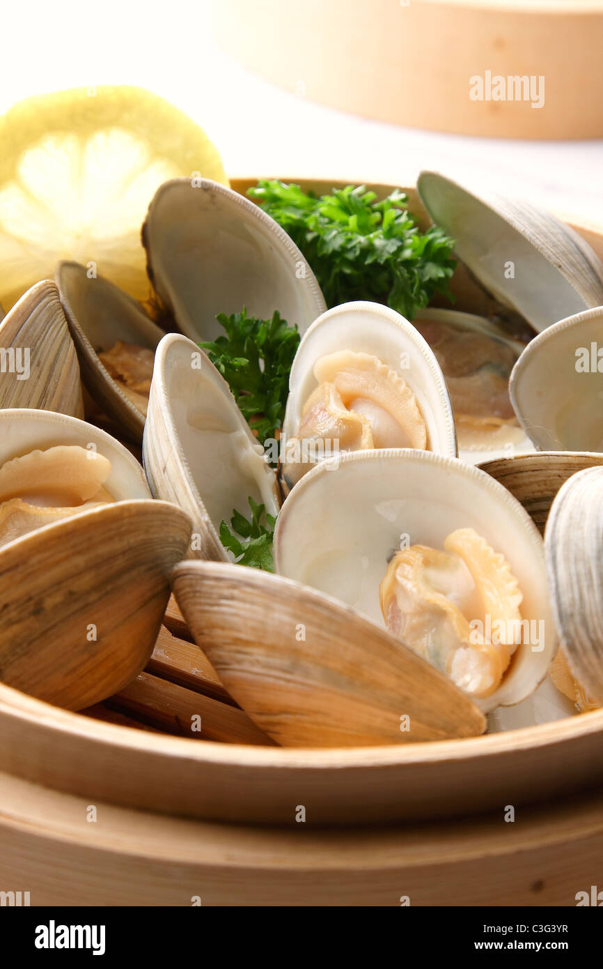 Steamed Clams Stock Photo Alamy