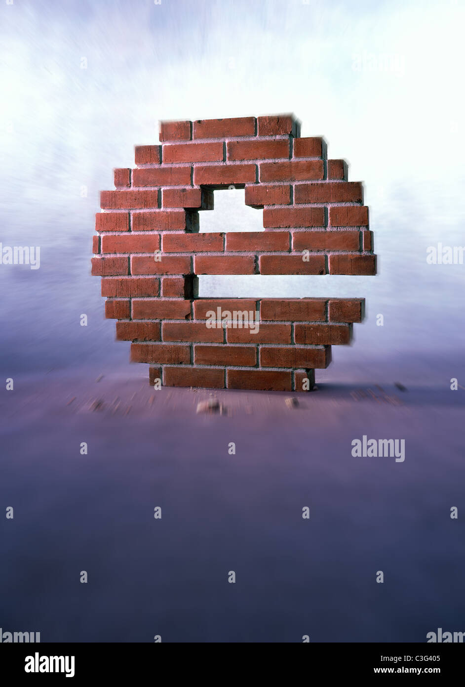 'e' bricks Stock Photo
