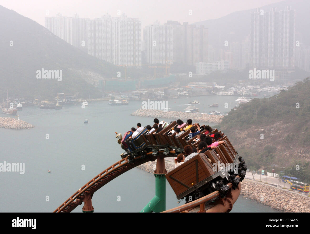 Roller Coaster Ride at Ocean Park  Hong Kong Stock Photo