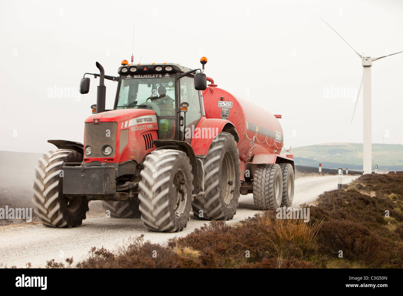 Tackling a moorland fire above Halifax, UK. Stock Photo