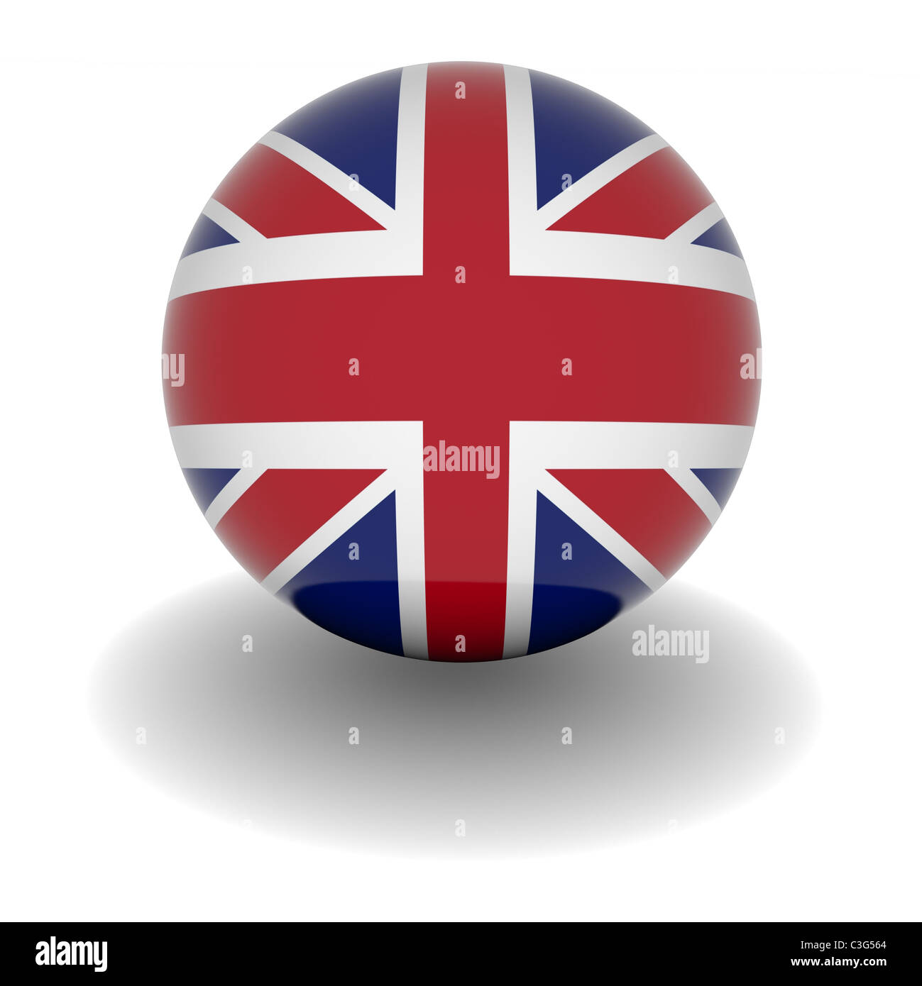 3D Ball with Flag of the United Kingdom. High resolution 3d render ...