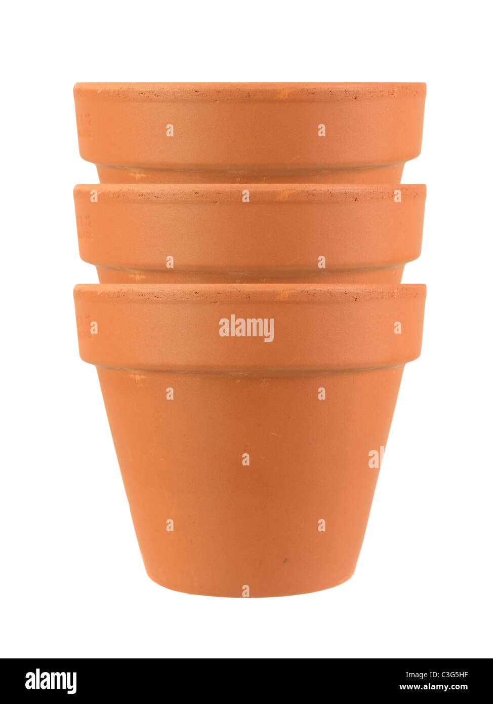 Clay pots isolated against a white background Stock Photo - Alamy