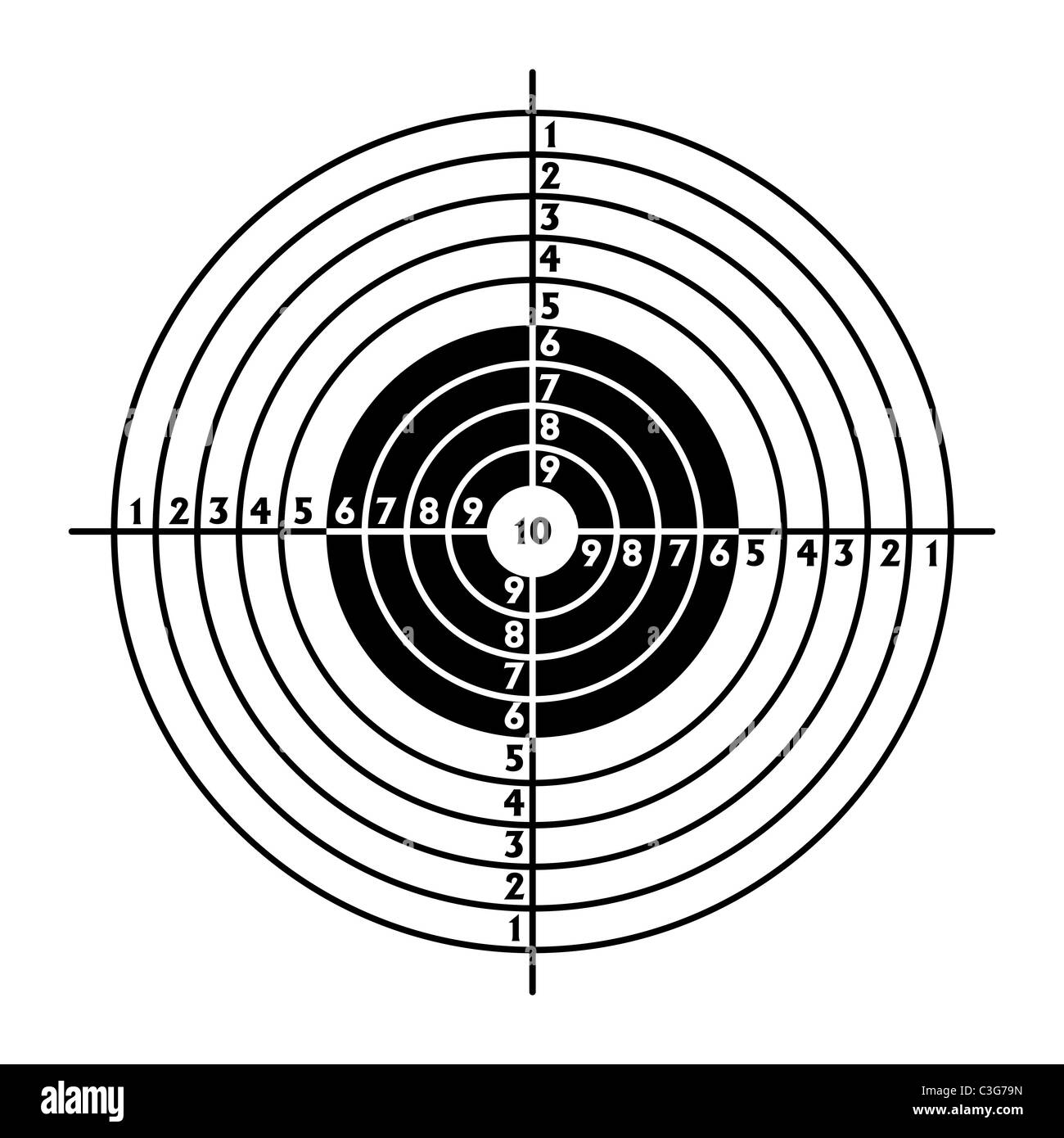 The target for shooting practice at a shooting range with a pistol