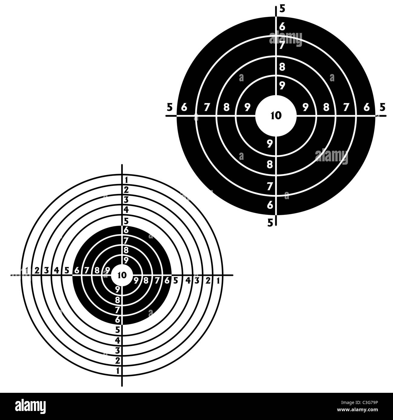 Set targets for practical pistol shooting, exercise. Vector illustration Stock Photo