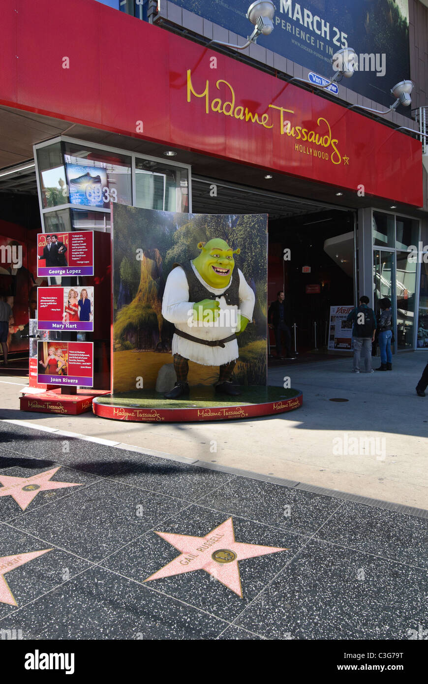 The world famous Hollywood Walk of Fame. Stock Photo