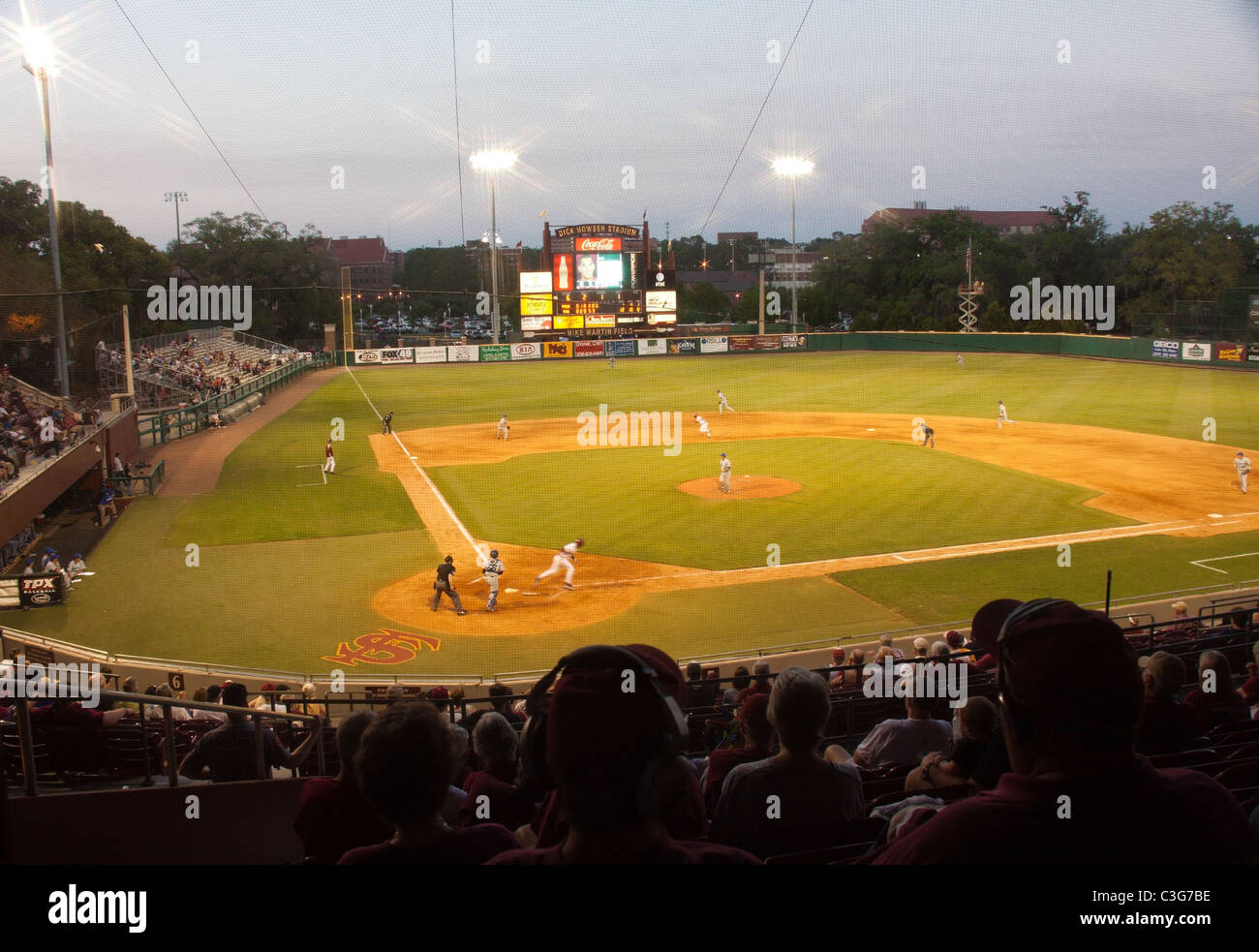 Evening baseball at Florida State University, Tallahassee, Florida, USA Stock Photo