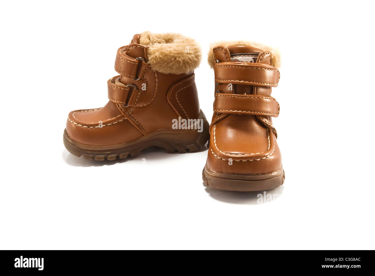male winter boots isolated on white Stock Photo