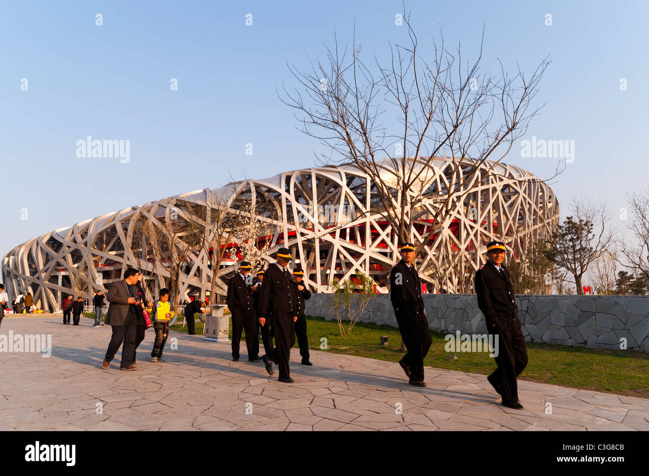 Bird's Nest National Stadium by architects Herzog and De Meuron, 2008, Olympic Green, Beijing, China, Asia. Stock Photo