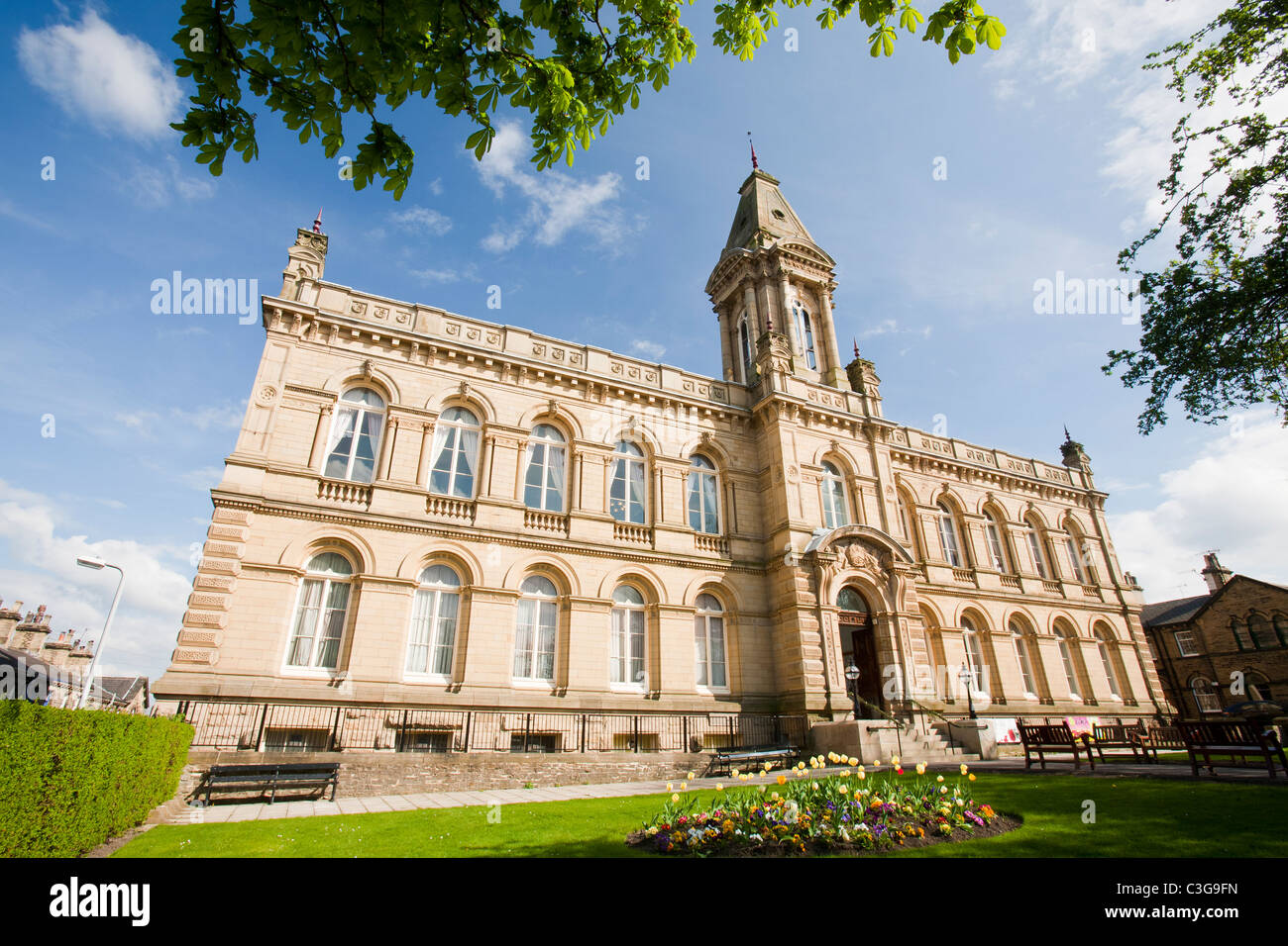Victoria Hall near Salts mill in Saltaire, Yorkshire, UK. Stock Photo